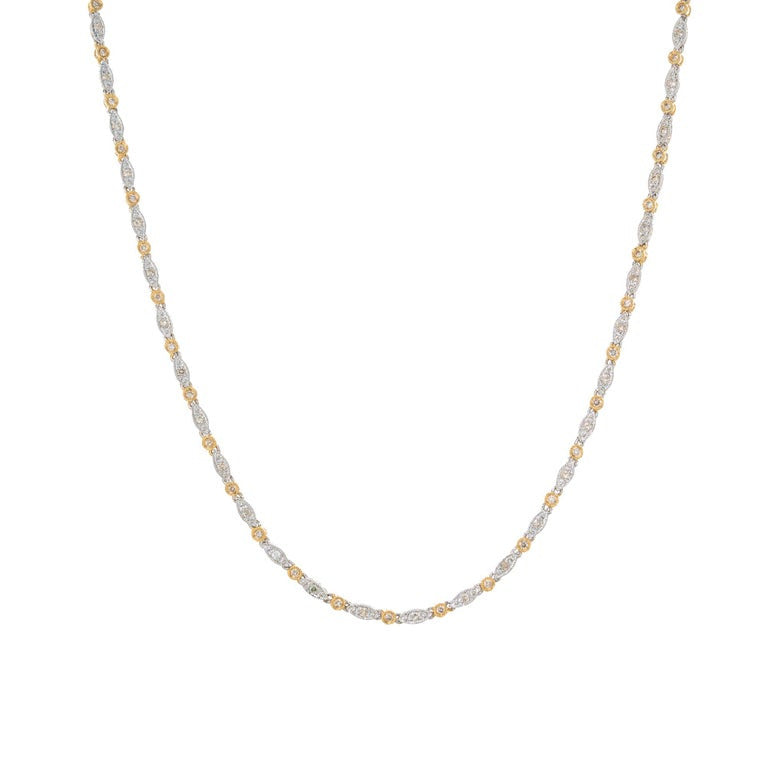 2.00 Carat Diamond Two Tone Gold Necklace Bracelet Set – image 3