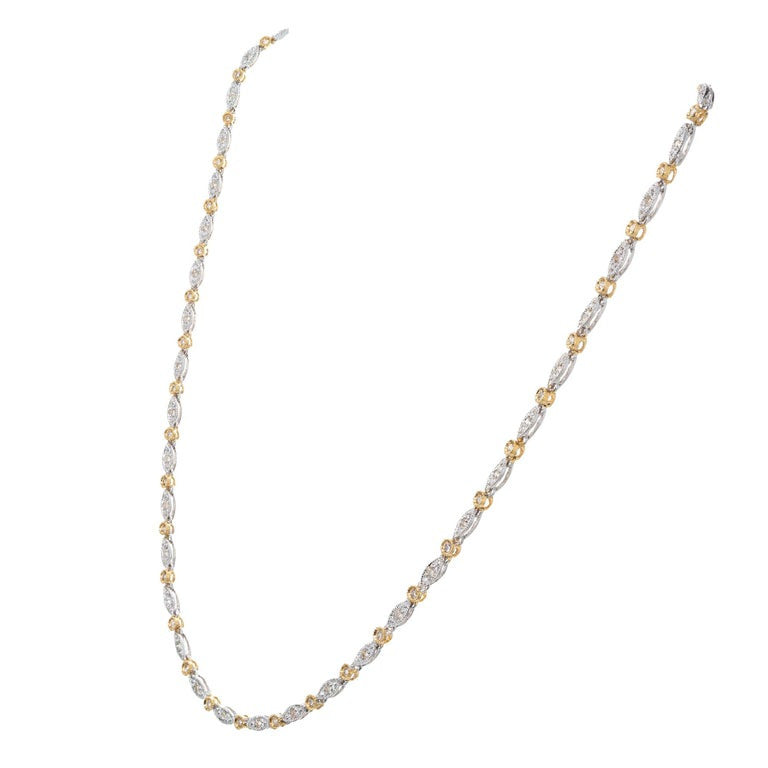 2.00 Carat Diamond Two Tone Gold Necklace Bracelet Set – image 4