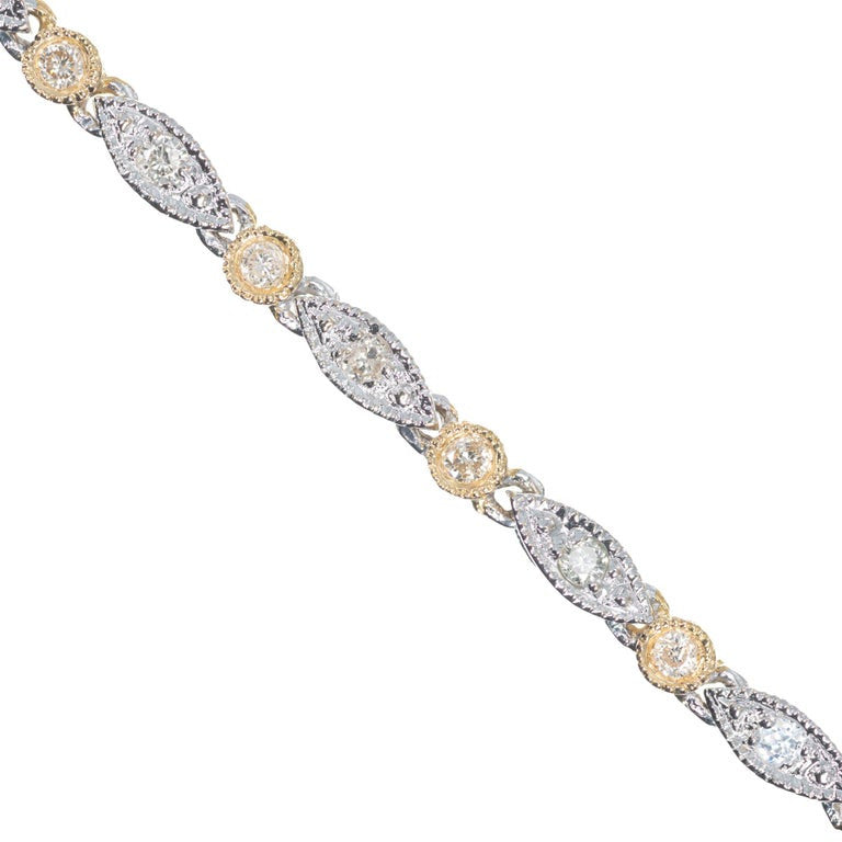 2.00 Carat Diamond Two Tone Gold Necklace Bracelet Set – image 5