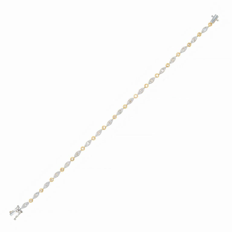 2.00 Carat Diamond Two Tone Gold Necklace Bracelet Set – image 6