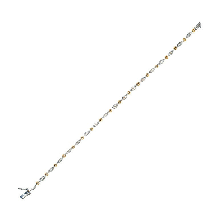 2.00 Carat Diamond Two Tone Gold Necklace Bracelet Set – image 7