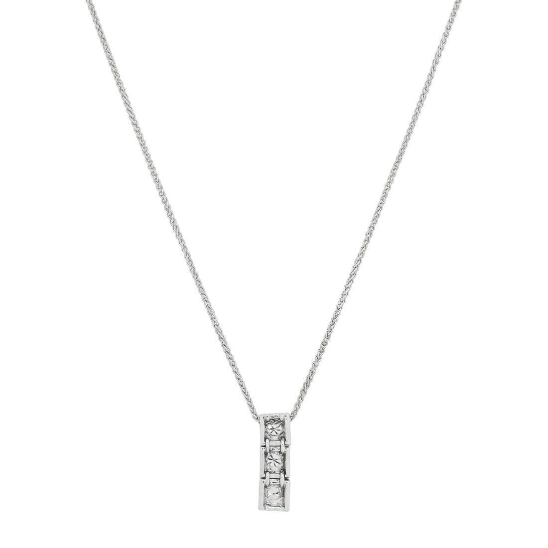 .20 Carat Diamond White Gold Three Stone Pendant Necklace – image 2