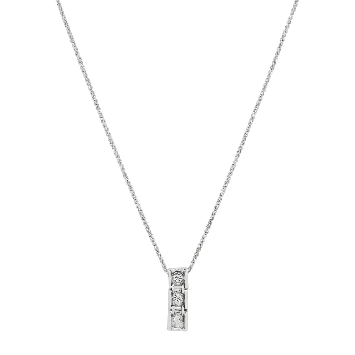 .20 Carat Diamond White Gold Three Stone Pendant Necklace – image 2