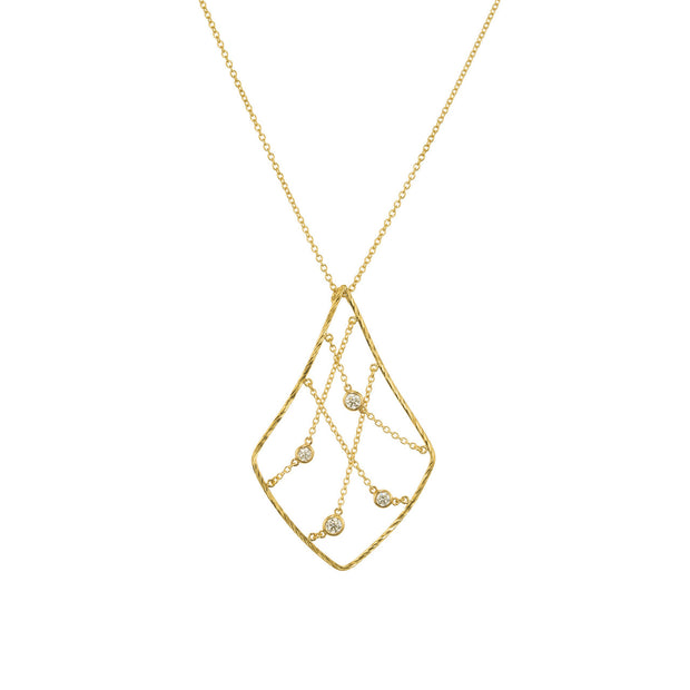 Hearts On Fire .33 Carat Diamond Yellow Gold Pendant Necklace