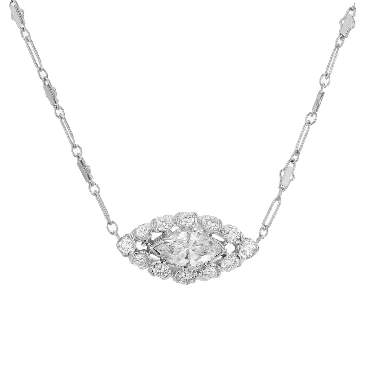 Peter Suchy EGL Certified 1.12 Carat Diamond Pendant White Gold Necklace