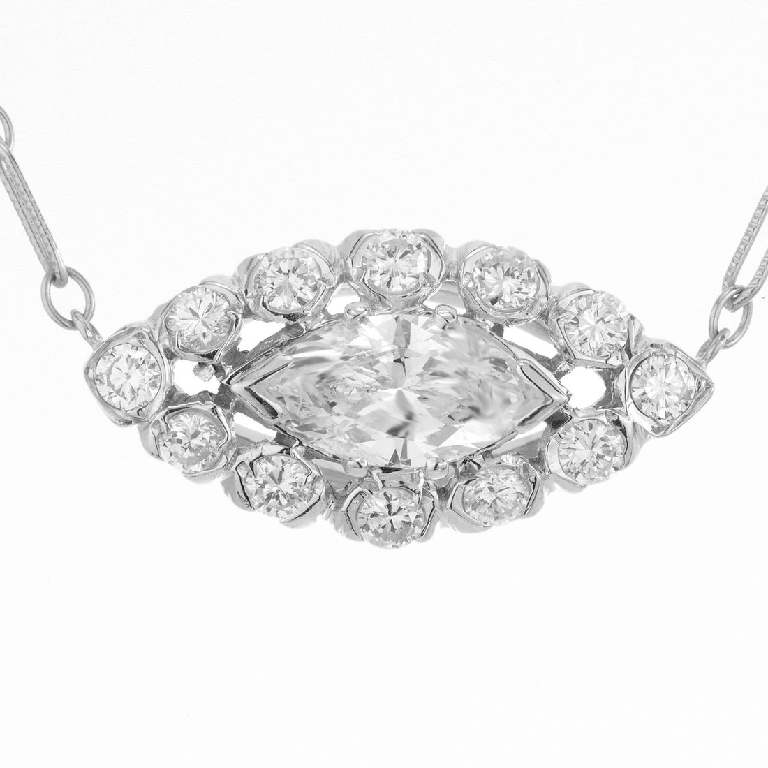 Peter Suchy EGL Certified 1.12 Carat Diamond Pendant White Gold Necklace – image 2