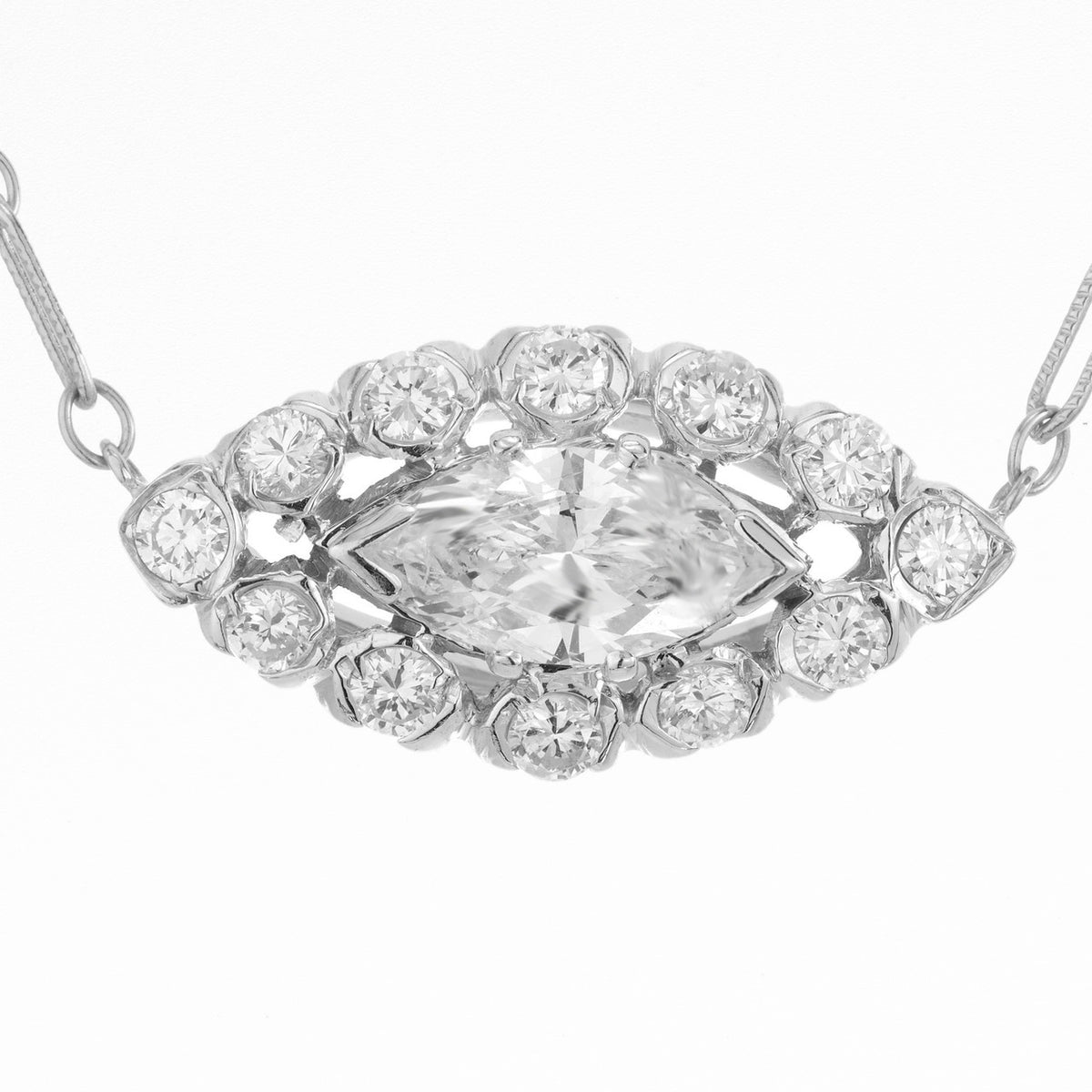 Peter Suchy EGL Certified 1.12 Carat Diamond Pendant White Gold Necklace – image 2