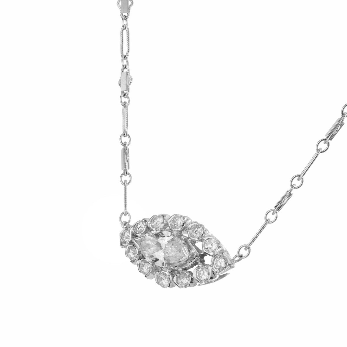 Peter Suchy EGL Certified 1.12 Carat Diamond Pendant White Gold Necklace – image 4