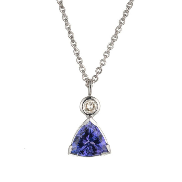 Peter Suchy 4.20 Carat Tanzanite Diamond White Gold Pendant Necklace