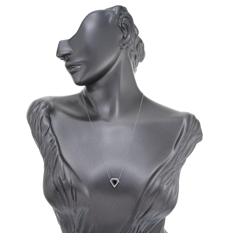Peter Suchy GIA Certified .99 Carat Black Diamond Platinum Halo Pendant Necklace – image 6