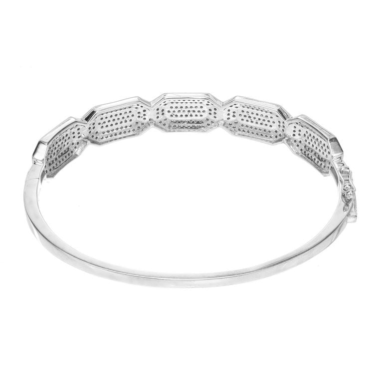 1.80 Carat Diamond White Gold Bangle Bracelet – image 4