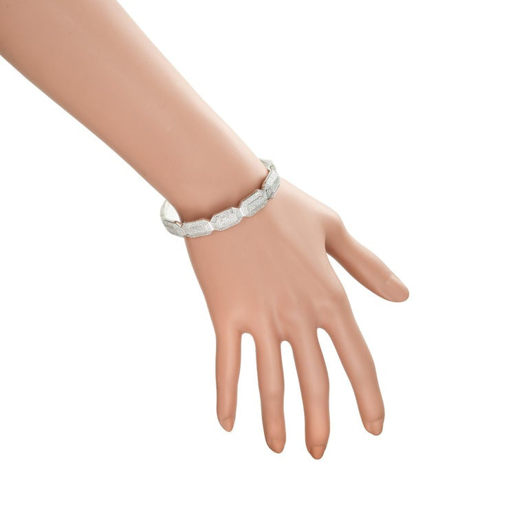 1.80 Carat Diamond White Gold Bangle Bracelet – image 6