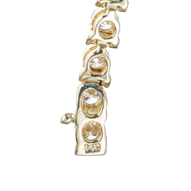 4.50 Carat Round Diamond Yellow Gold Tennis Bracelet – image 5