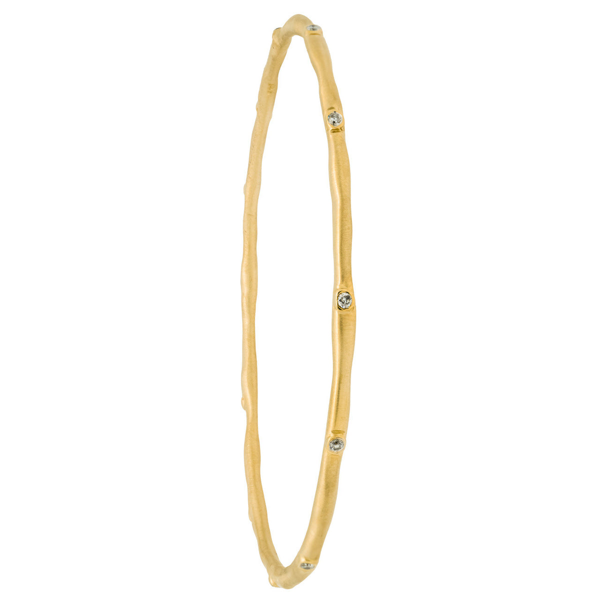 .20 Carat Diamond Yellow Gold Bangle Bracelet