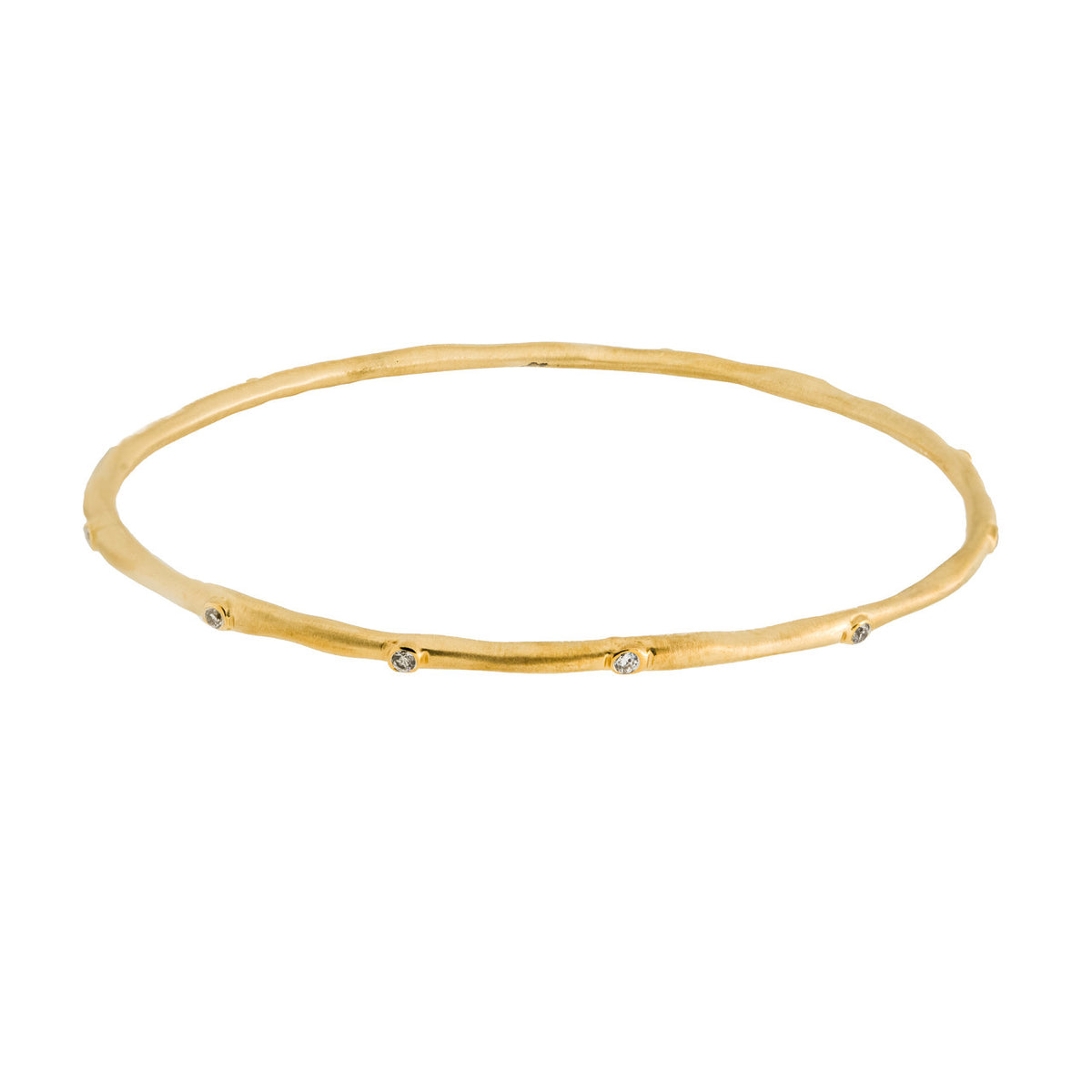 .20 Carat Diamond Yellow Gold Bangle Bracelet – image 2