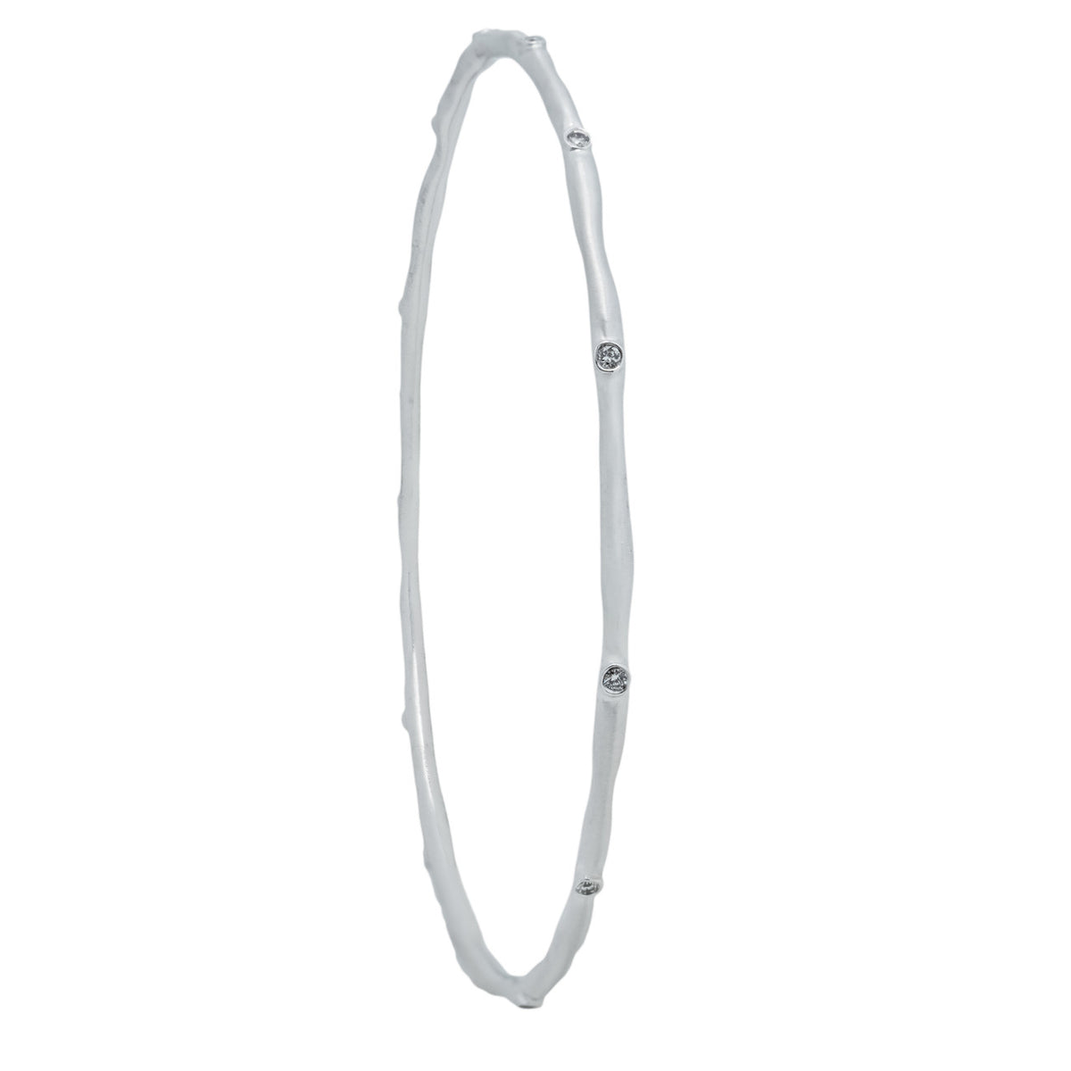 .20 Carat Diamond White Gold Bangle Bracelet