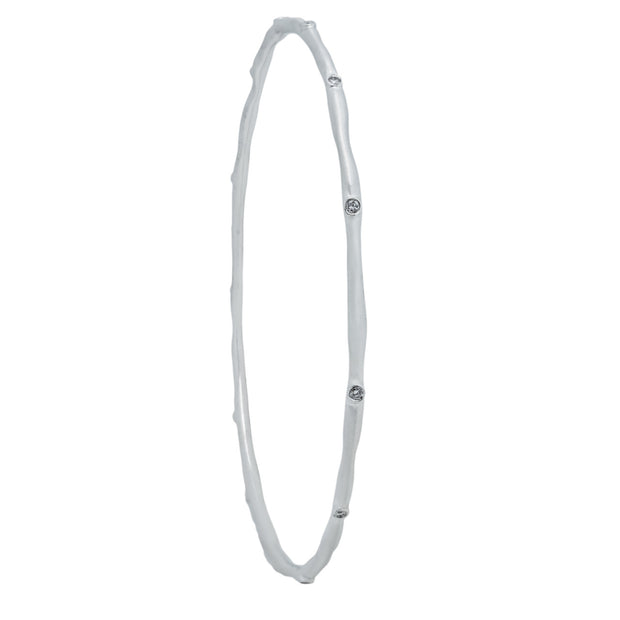 .20 Carat Diamond White Gold Bangle Bracelet