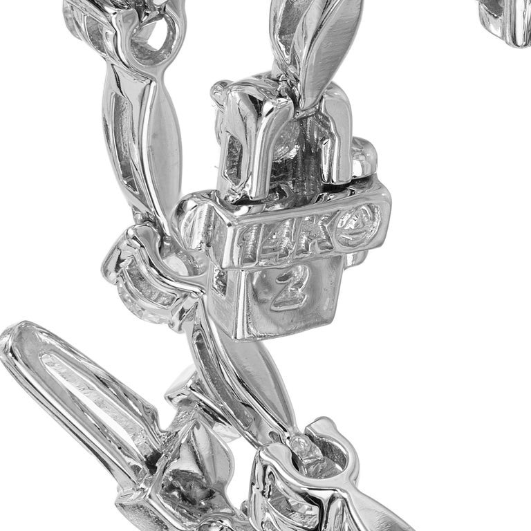 1.40 Carat Round Brilliant Cut Diamond White Gold Tennis Bracelet – image 5