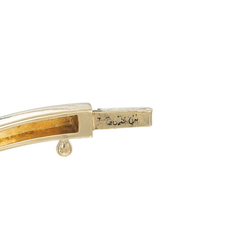 1.24 Carat Round Brilliant Cut Diamond 14k Yellow Gold Bangle Bracelet – image 7