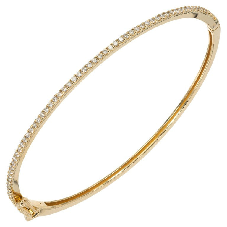 Peter Suchy .60 Carat Round Brilliant Cut Diamonds Gold Bangle Bracelet
