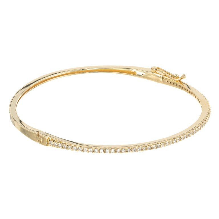 Peter Suchy .60 Carat Round Brilliant Cut Diamonds Gold Bangle Bracelet – image 2