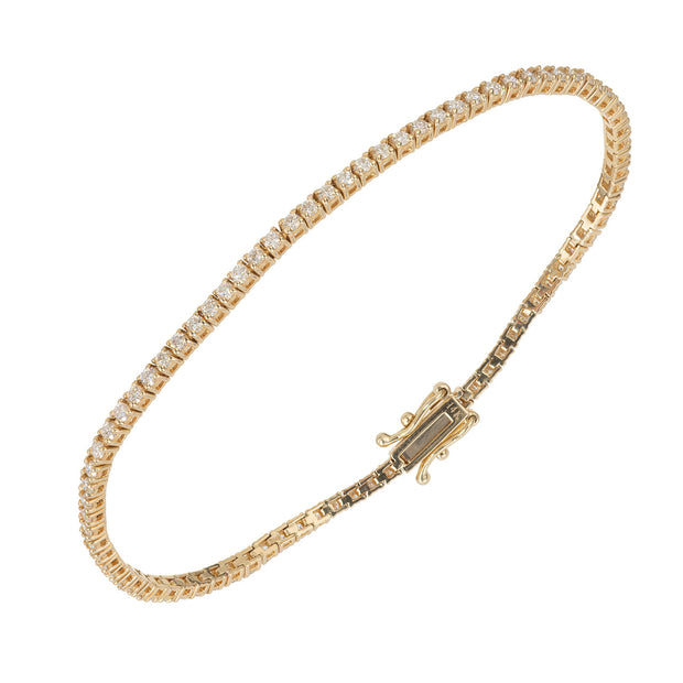 Peter Suchy 1.70 Carat Round Brilliant Cut Yellow Gold Tennis Bracelet