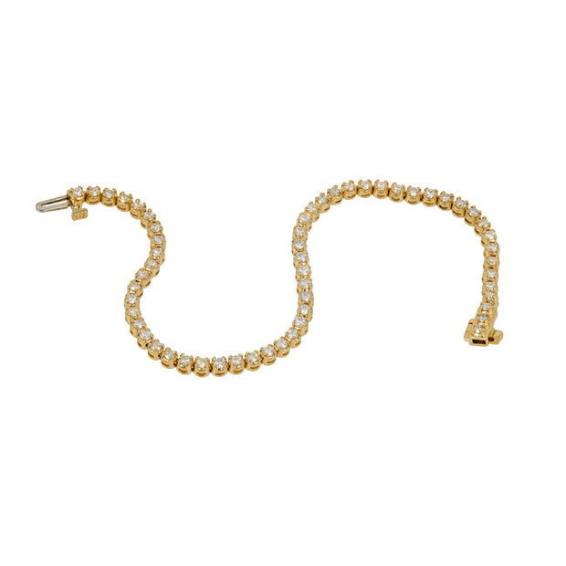 2.50 Carat Diamond Yellow Gold Tennis Bracelet