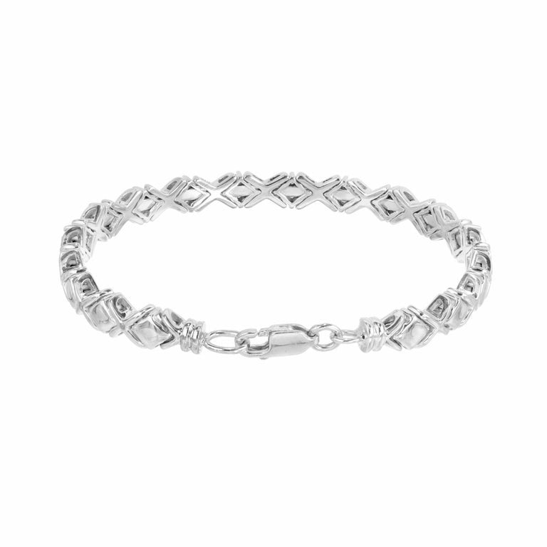 1.20 Carat Round Brilliant Cut Diamond 14k White Gold Flexible Bracelet – image 4