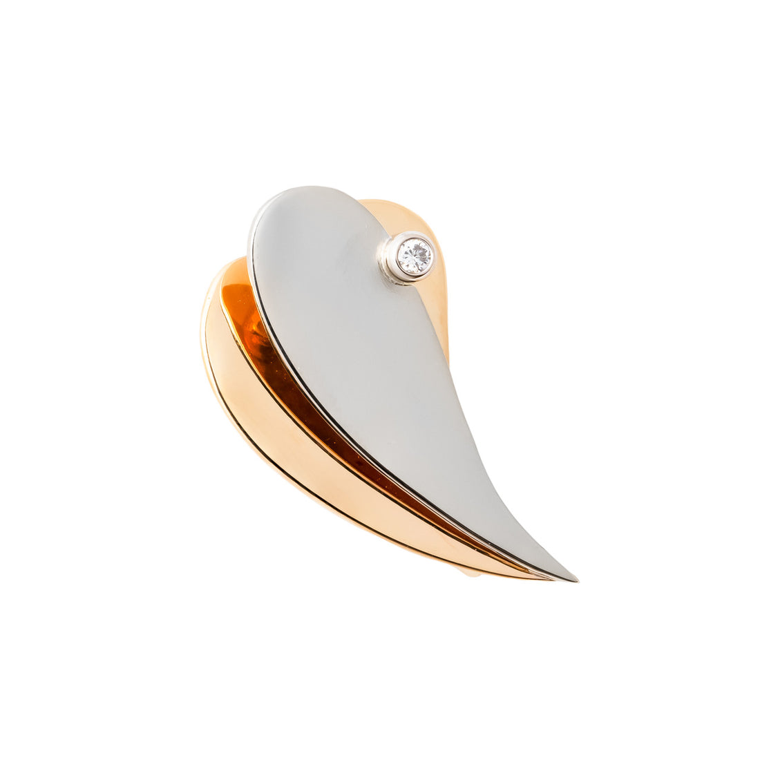 .6 Carat Diamond Two Tone Gold Tear Drop Brooch – image 2