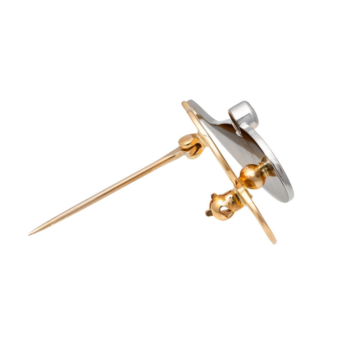 .6 Carat Diamond Two Tone Gold Tear Drop Brooch – image 5