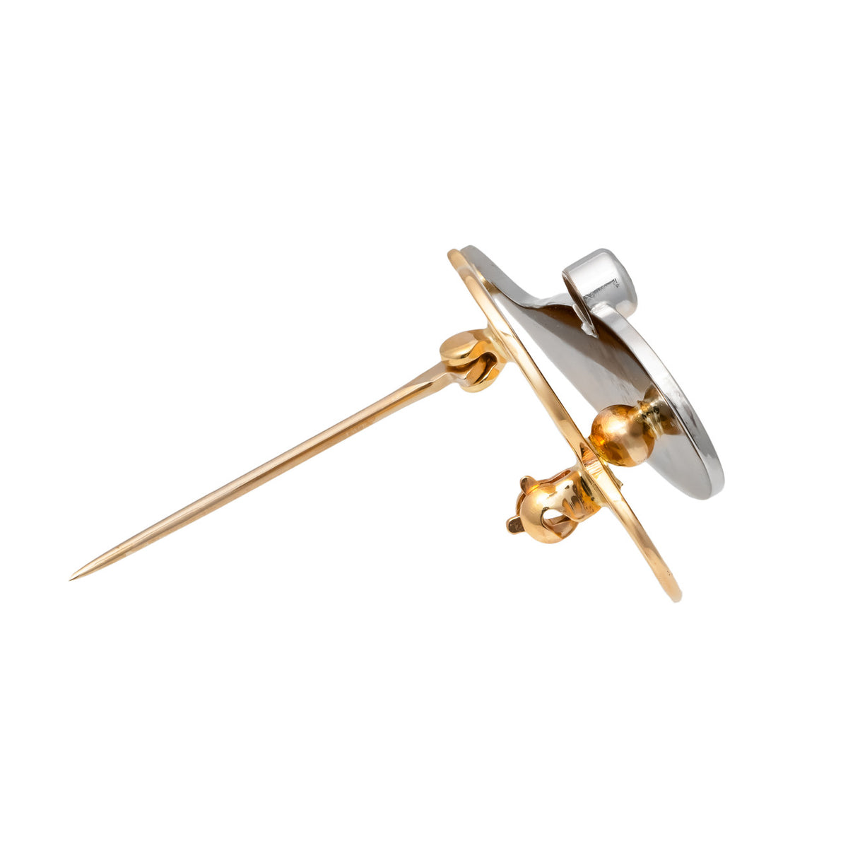 .6 Carat Diamond Two Tone Gold Tear Drop Brooch – image 5