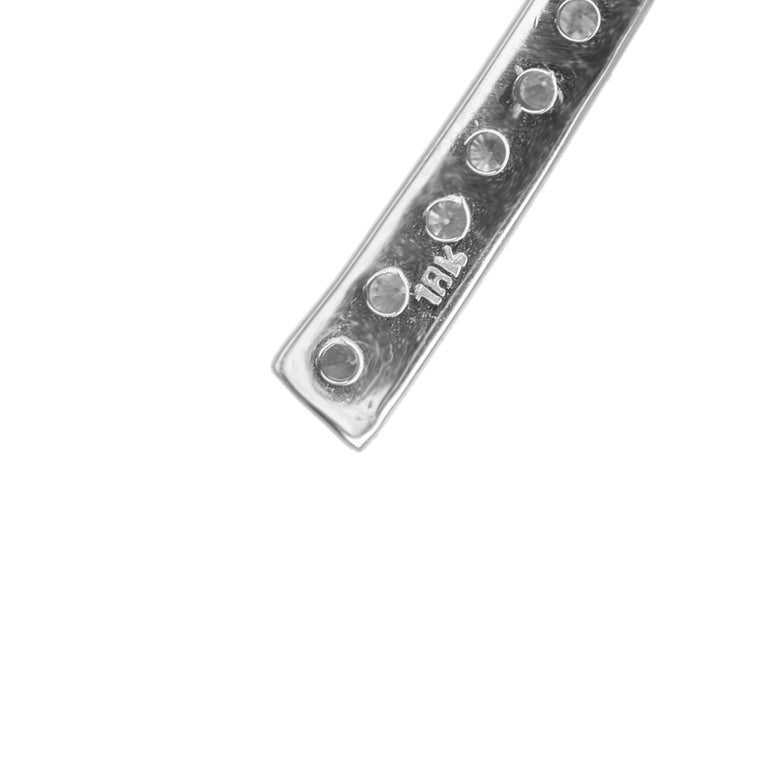 .95 Carat Round Brilliant Cut Diamond White Gold "X" Brooch – image 4