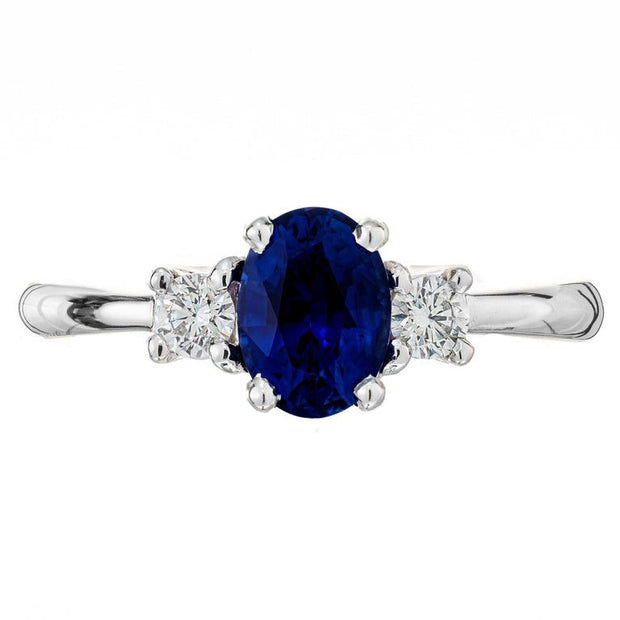Peter Suchy GIA Certified 1.11 Carat Sapphire Diamond White Gold Ring