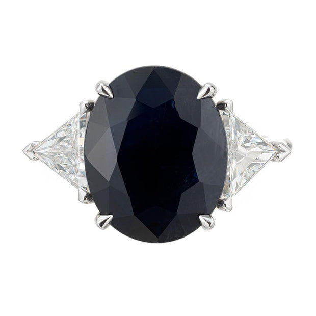 Peter Suchy GIA 7.99 Carat Sapphire Diamond Platinum Three-Stone Engagement Ring