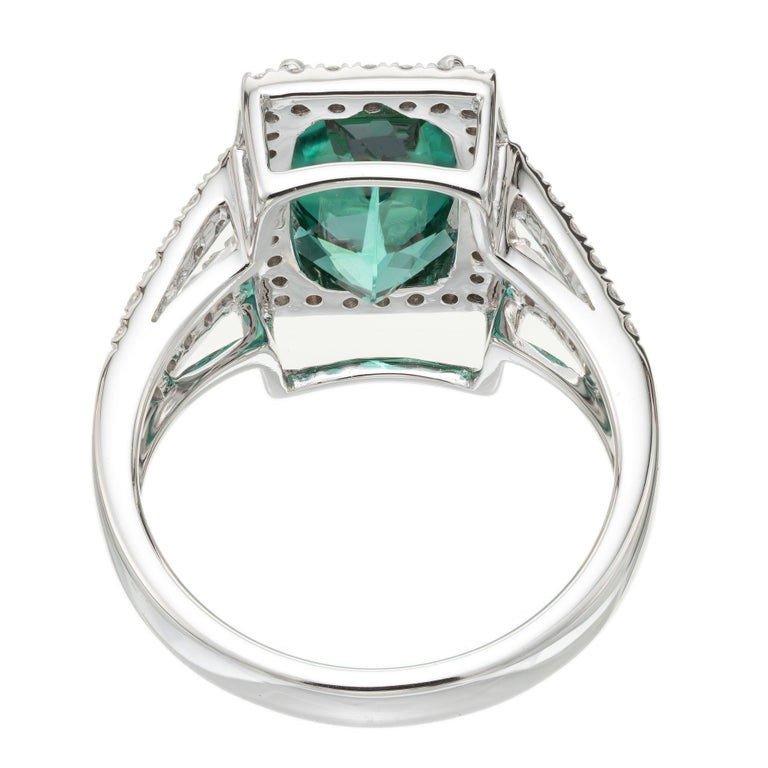 Peter Suchy 3.10 Carat Tourmaline Diamond Halo White Gold Cocktail Ring – image 5