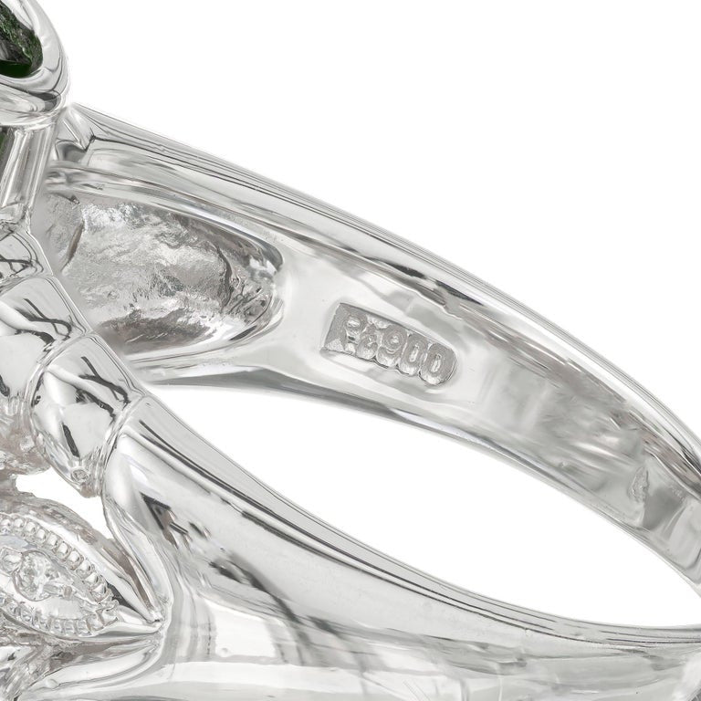 10.85 Carat Tourmaline Diamond Platinum Ring – image 5
