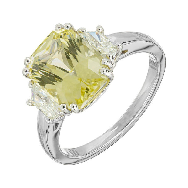 Peter Suchy GIA Certified 5.03 Carat Sapphire Diamond Engagement Platinum Ring