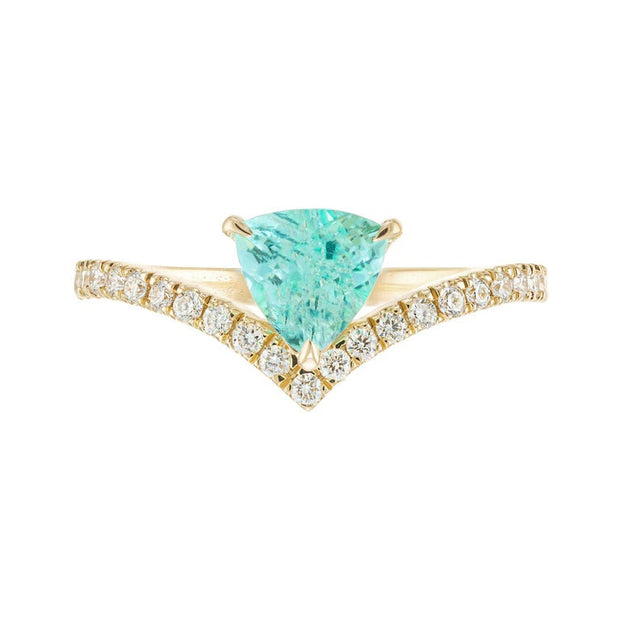 Peter Suchy GIA Certified .76 Carat Paraiba Tourmaline Diamond Engagement Ring