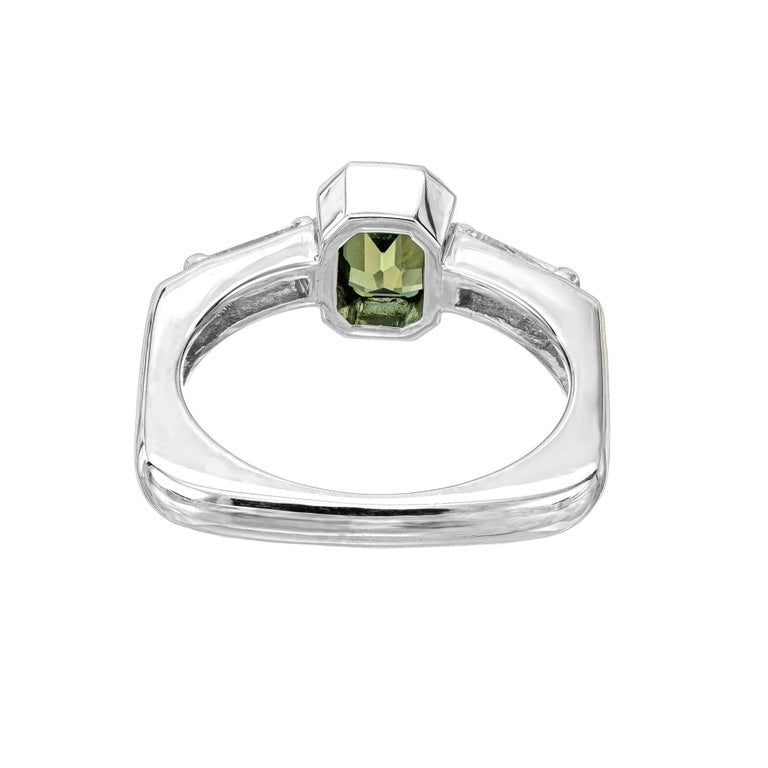 Peter Suchy GIA Certified 1.20 Carat Green Sapphire Diamond Platinum Engagement – image 5