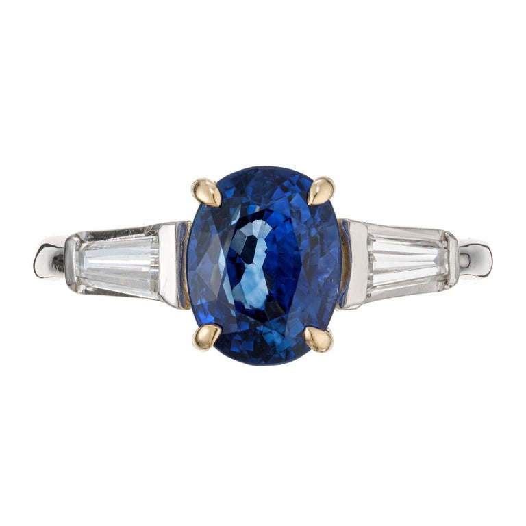 Peter Suchy GIA 2.90 Carat Sapphire Diamond Gold Platinum Engagement Ring – image 2