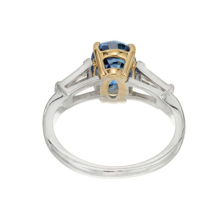 Peter Suchy GIA 2.90 Carat Sapphire Diamond Gold Platinum Engagement Ring – image 6