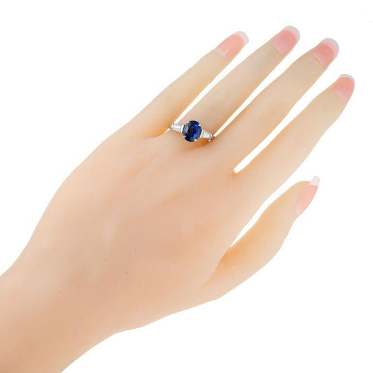 Peter Suchy GIA 2.90 Carat Sapphire Diamond Gold Platinum Engagement Ring – image 8