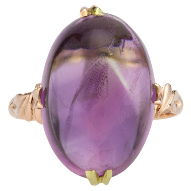 13.00 Carat Amethyst Yellow Gold Ring