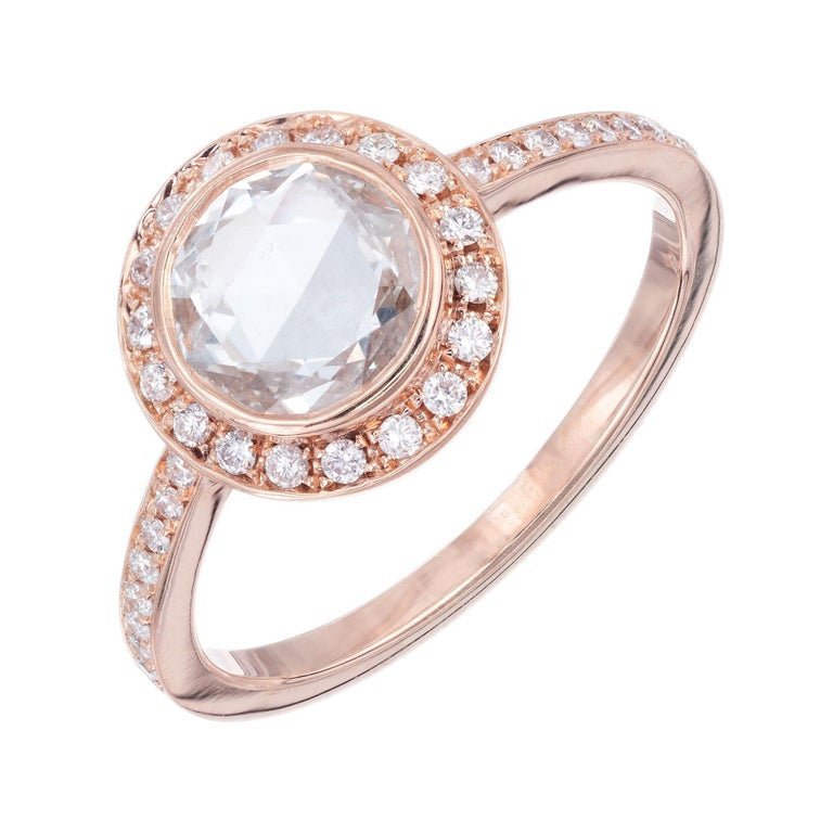 Peter Suchy 1.02 Carat Diamond Rose Gold Halo Engagement Ring – image 2