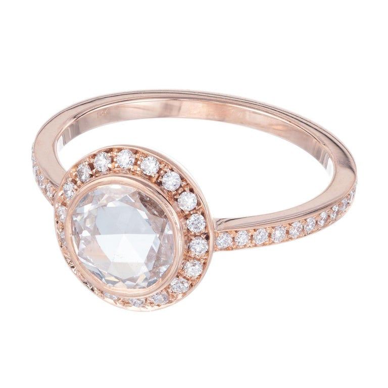 Peter Suchy 1.02 Carat Diamond Rose Gold Halo Engagement Ring – image 3