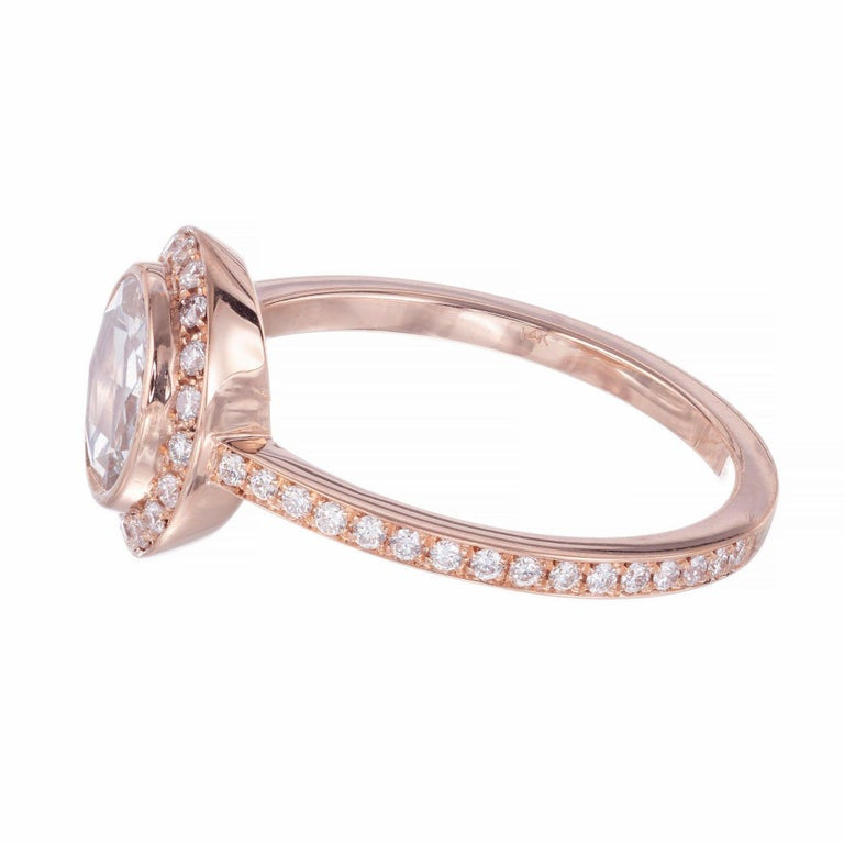 Peter Suchy 1.02 Carat Diamond Rose Gold Halo Engagement Ring – image 4