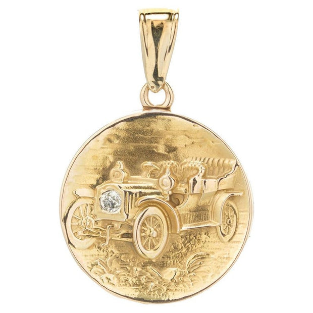 .10 Carat Diamond Yellow Gold Ford Model T Locket
