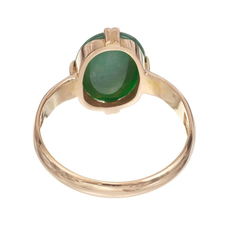 GIA Certified Jadeite Jade Rose Gold Ring – image 5