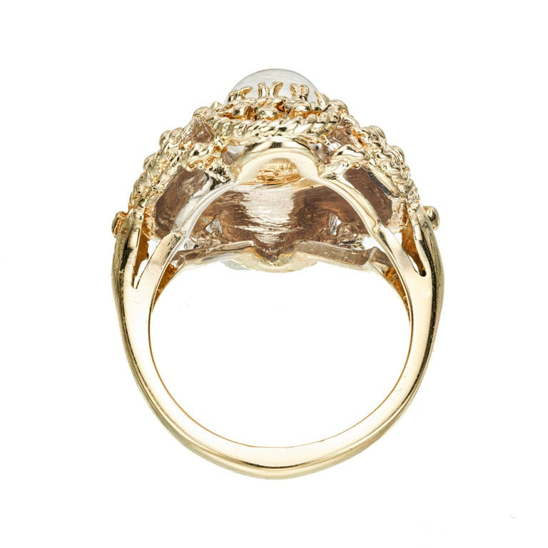 2.50 Carat Moonstone Yellow Gold Cocktail Ring – image 5