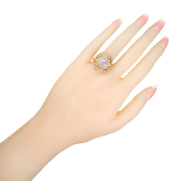 2.50 Carat Moonstone Yellow Gold Cocktail Ring – image 6